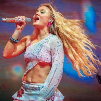Zara Larsson performing on stage