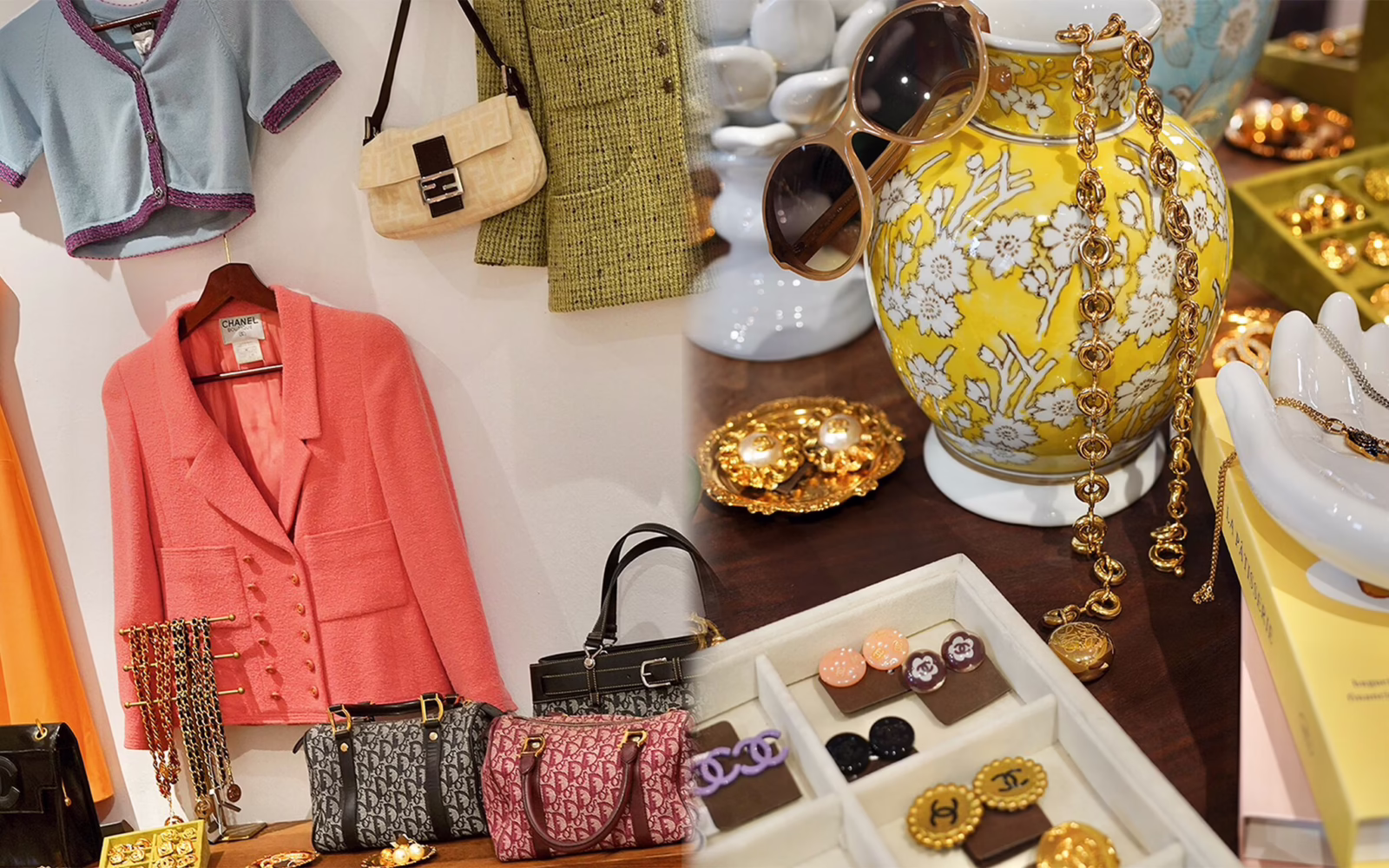 Vintage designer bags and accessories on display at KOLLECTIVE by Belle&Kate in Joo Chiat