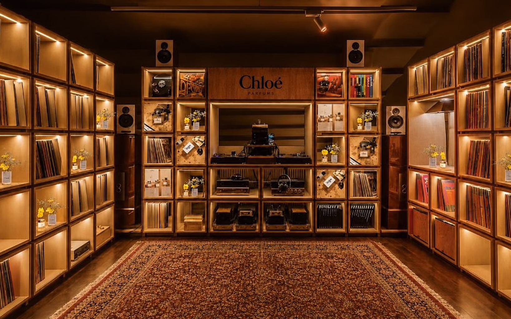 Chloé Le Nectar pop-up at Appetite Record Lounge in Singapore, inspired by the scent and style of the 1970s