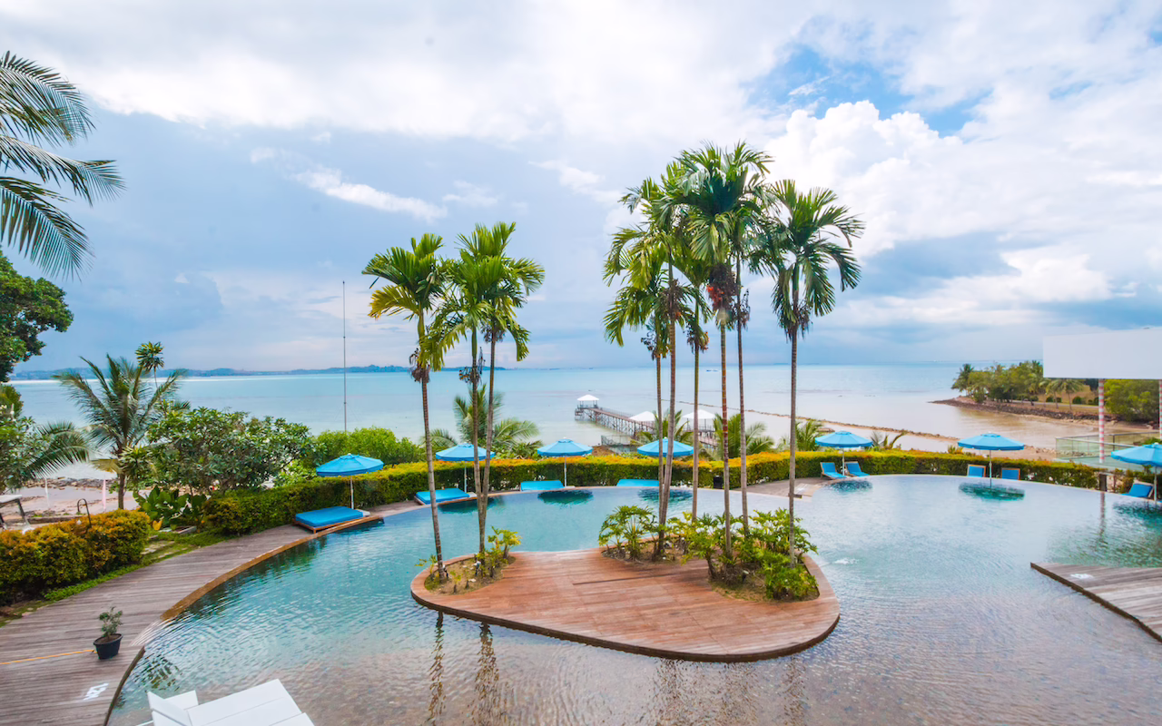 Montigo Resorts Nongsa overlooking the waterfront in Batam, Indonesia.