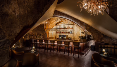 Jeff's Cellar bar in a limestone cave