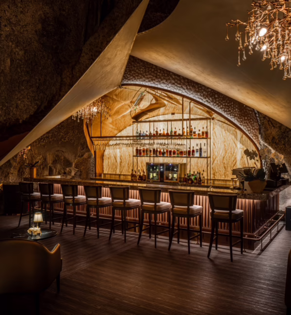 Jeff's Cellar bar in a limestone cave