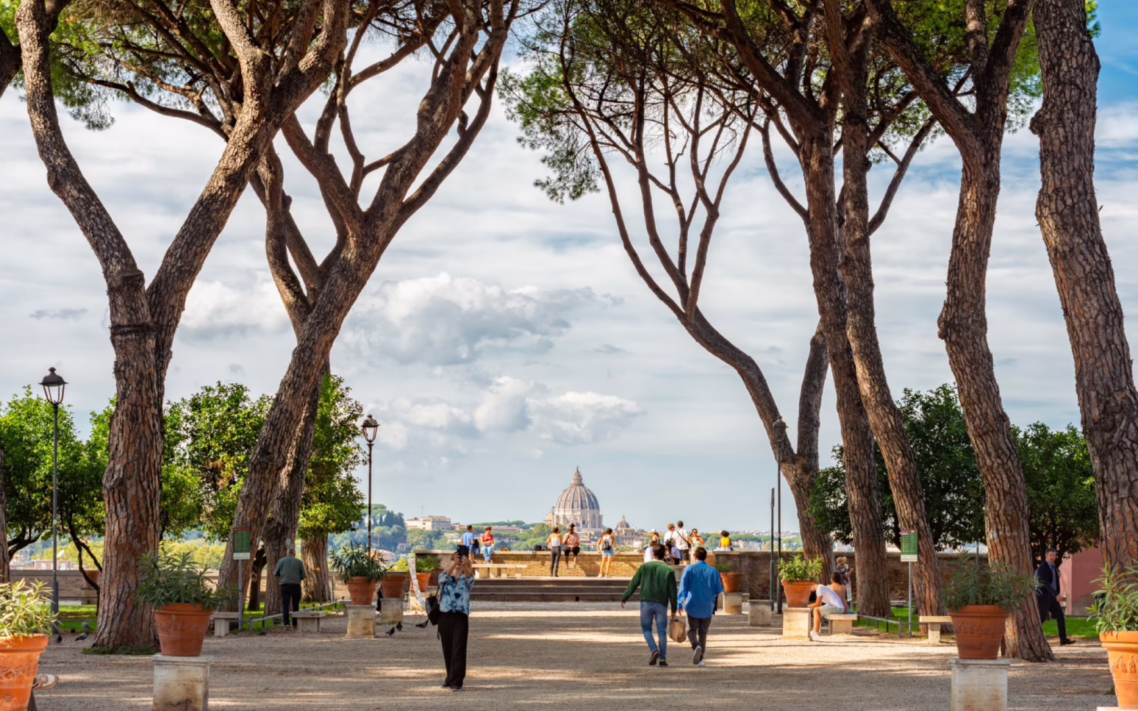 Aventine Hill is known for its orange trees and panoramic views over the city
